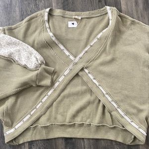 POL shirt Womens Sz S oversized crop bling thermal